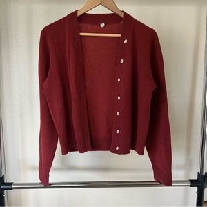 MARGARET O’LEARY BURGUNDY CARDIGAN